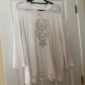 Chicos size 3 long sleeve cotton top